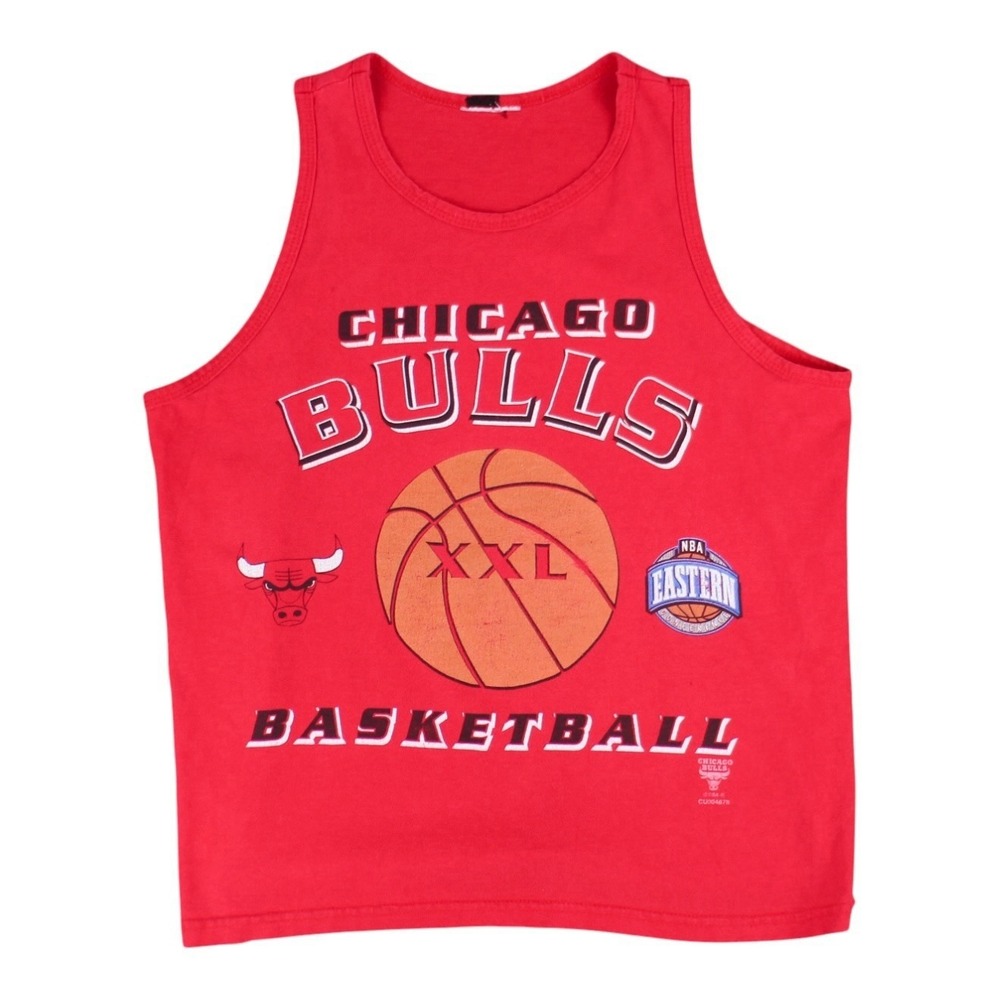 Vintage 90s Chicago Bulls Tank Top Red NBA Basketball Youth Size Large